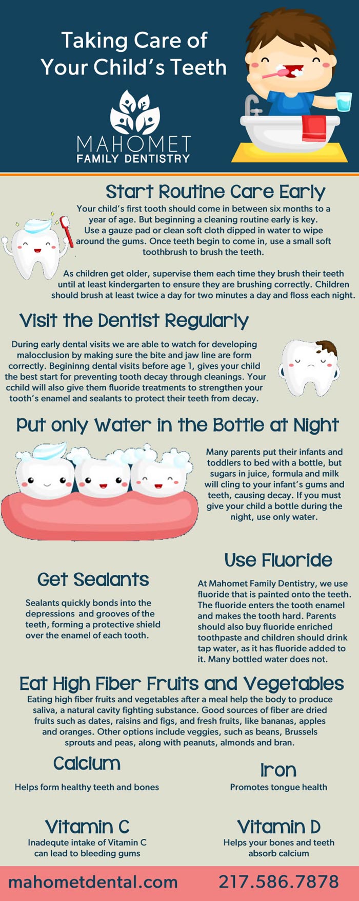 children's dental care infographic